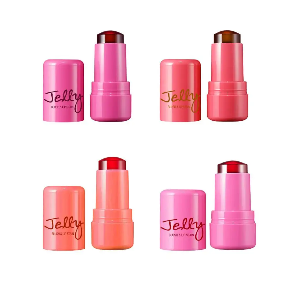 3-in-1 Cheek Lip Tinted Moistured Blush Stick Eyes Cheek Lip Brighten Cream Water Jelly Tint Stick Matte Contour Makeup 8 Colors