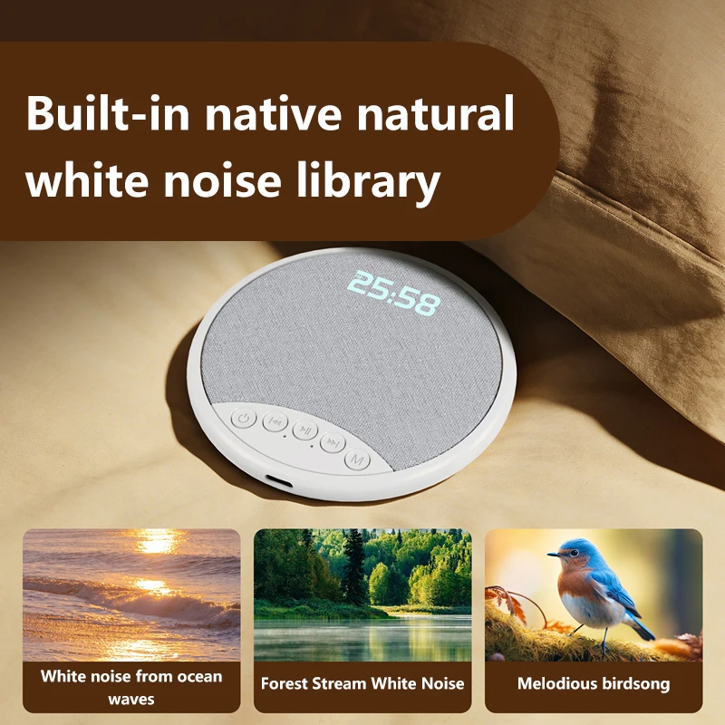รูปสินค้า ลำโพงบลูทูธ White Noise นาฬิกาปลุก หัวหมอน