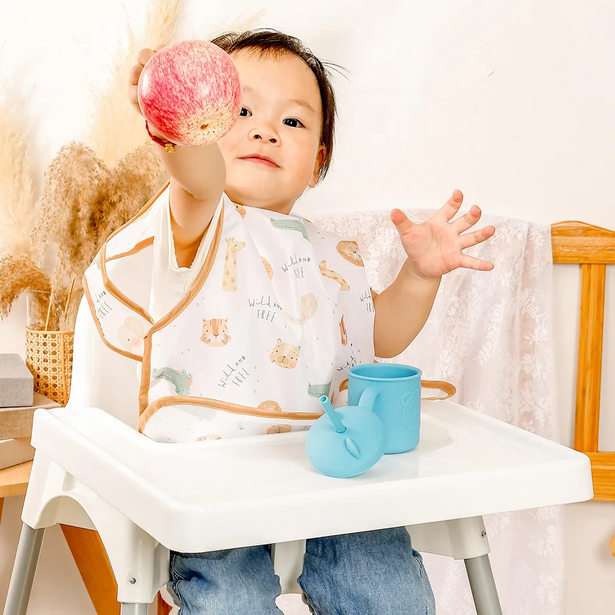 Children's Eating Apron Baby Waterproof Dirty Proof Sleeveless Breathable Painting Clothes Anti Dirt Apron Feeding Cover up