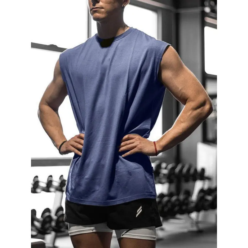 남성용 민소매 스포츠 셔츠, 체육관 피트니스, 런닝, 속건성 조끼, 통기성, 루즈핏, 트레이닝, 여름 남성복