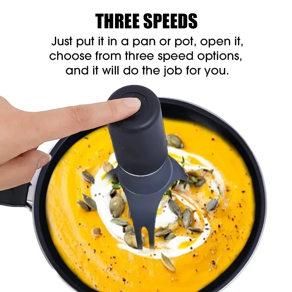 Kitchen tools: automatic triangle mixer, egg beater, food processor, mixer, handheld mixer using 2 pairs of 5 batteries 4