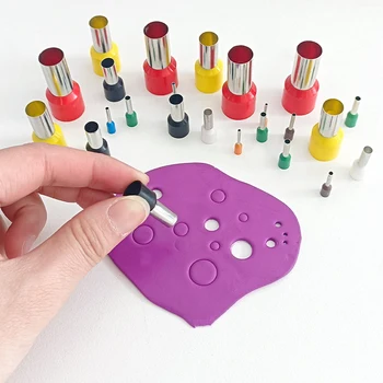 8 pièces/ensemble Mini coupe-argile trou de boucle d'oreille creux rond faire des outils de poterie outils et fournitures en argile polymère extrudeuse d'argile 1mm-10mm 1