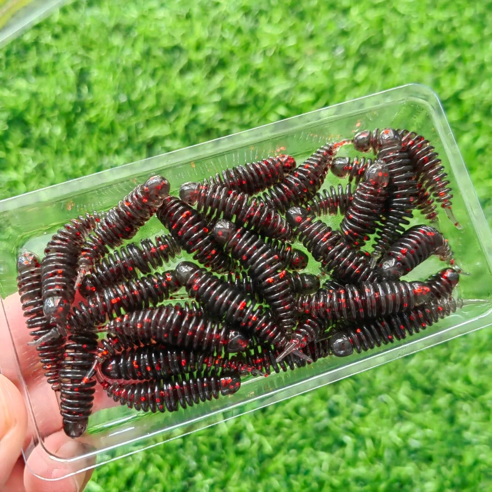 MUKUN 30 Stück Mini Weiche Angelköder 3cm/0,58g 4,2cm/0,75g Pesca Karpfenangeln Bassköder Isca Künstlicher Köder Angelzubehör