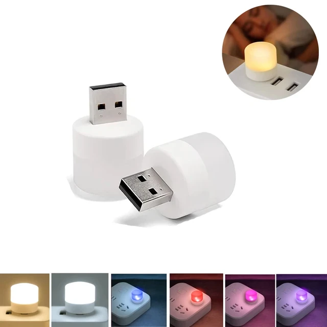 Usb Nachtlicht Mini LED Nachtlicht USB-Stecker Lampe Power Bank Aufladen USB  Buch Lichter Kleine Runde Lesen Augenschutzlampen