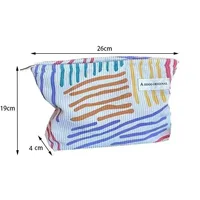 Sac à cosmétiques en velours côtelé pour femmes, sac de rangement de maquillage de grande capacité, organisateur Portable de voyage, sac de lavage à fermeture éclair 6