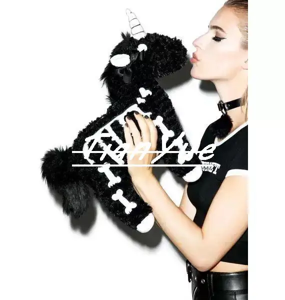 

Темный Хэллоуин готический стиль Единорог сумка через плечо Хэллоуин Искусственные декоративные игрушки Детский Рождественский подарок игрушка 23 см