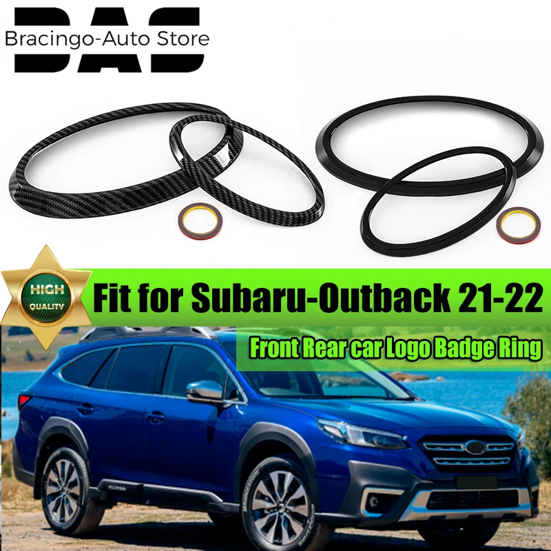 Insignia de logotipo de coche delantero y trasero, cubierta de anillo embellecedora, decoración ABS apta para Subaru Forester Outback XV 2022 +