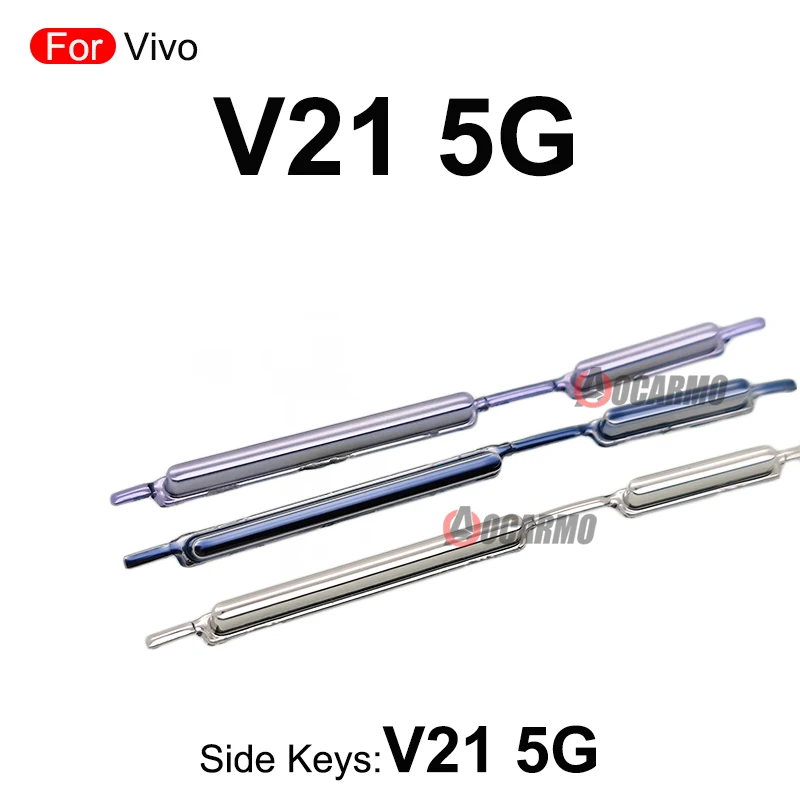 Vivo V21 4G / 5G 전원 켜기 끄기 볼륨 측면 키 버튼 검정색 파란색 교체 수리 부품