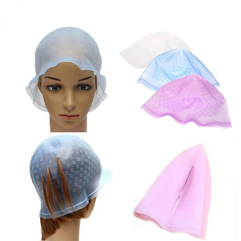 1pcs Silicone Hair Coloring Cap Hook Needle Professional Color Dye