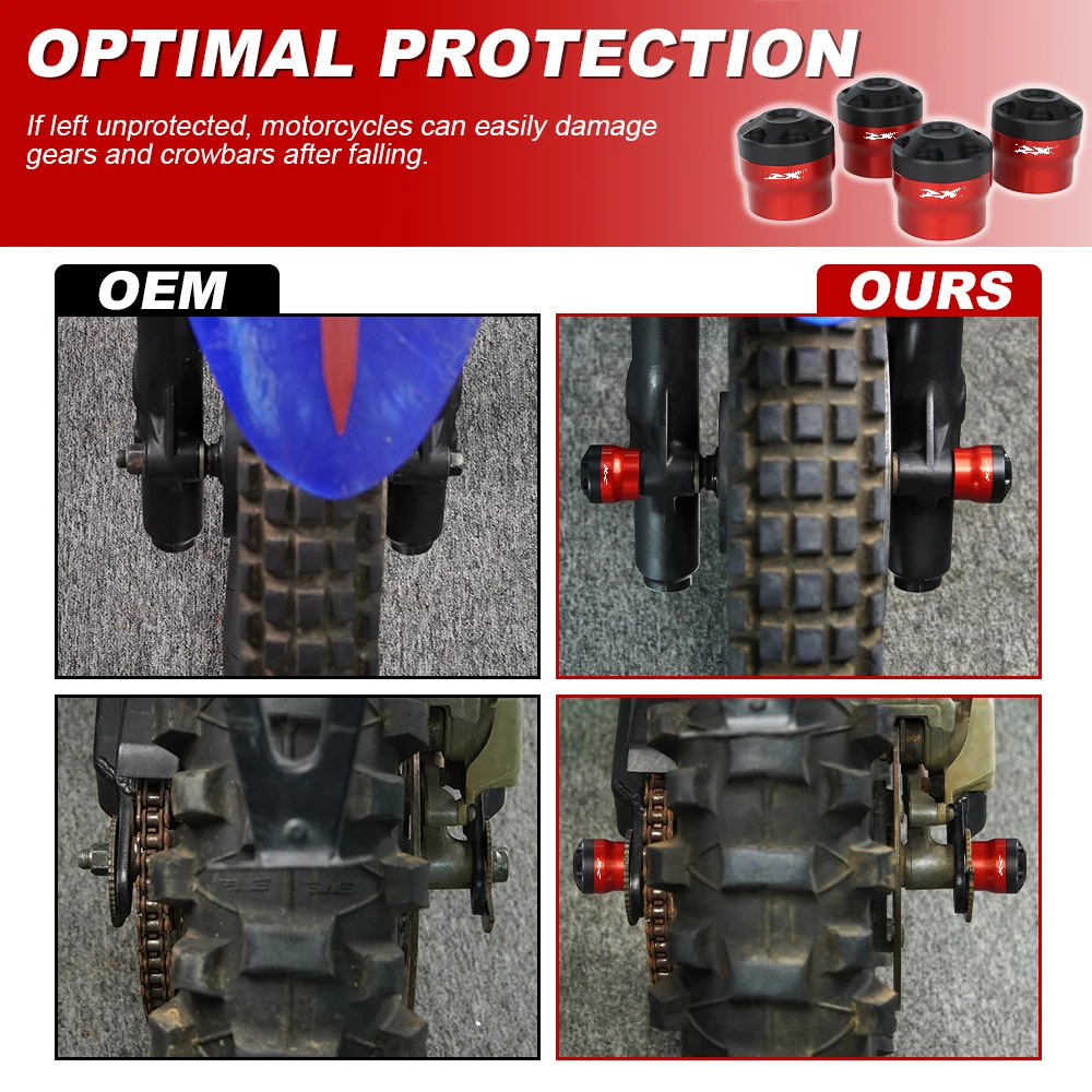 Motorcycle Front or Rear Wheel Axle Fork Crash Sliders