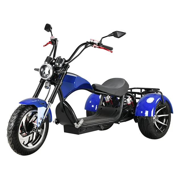 Hezzo Us Eu Warehouse 12 Pollici 60V 2000W 3000W Coco City Freno A Disco Fat Tire 20Ah Citycoco 3 Ruote Scooter Elettrico Halley Trike
