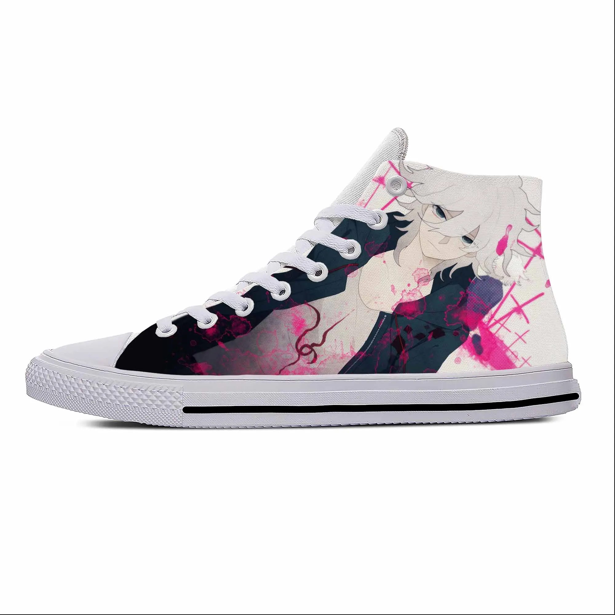 Hot Anime Cartoon Game Danganronpa Komaeda Nagito Casual Cloth Shoes High Top Lightweight Breathable 3D Print Men Women Sneakers