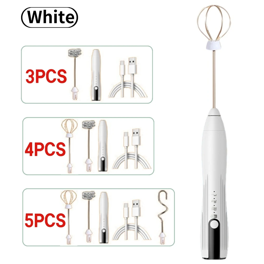 TYPE-C 믹싱 헤드가 있는 전기 에그 비터 미니 폼 믹서, USB 충전식 무선, 라떼, 카푸치노, 핫 초콜릿, 1500mAh