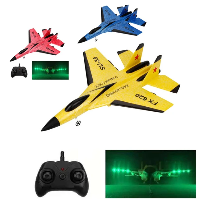 Compra online de FX-620 SU-35 rc avião de controle remoto 2.4g controle  remoto lutador hobby avião planador epp espuma brinquedos rc avião crianças  presente