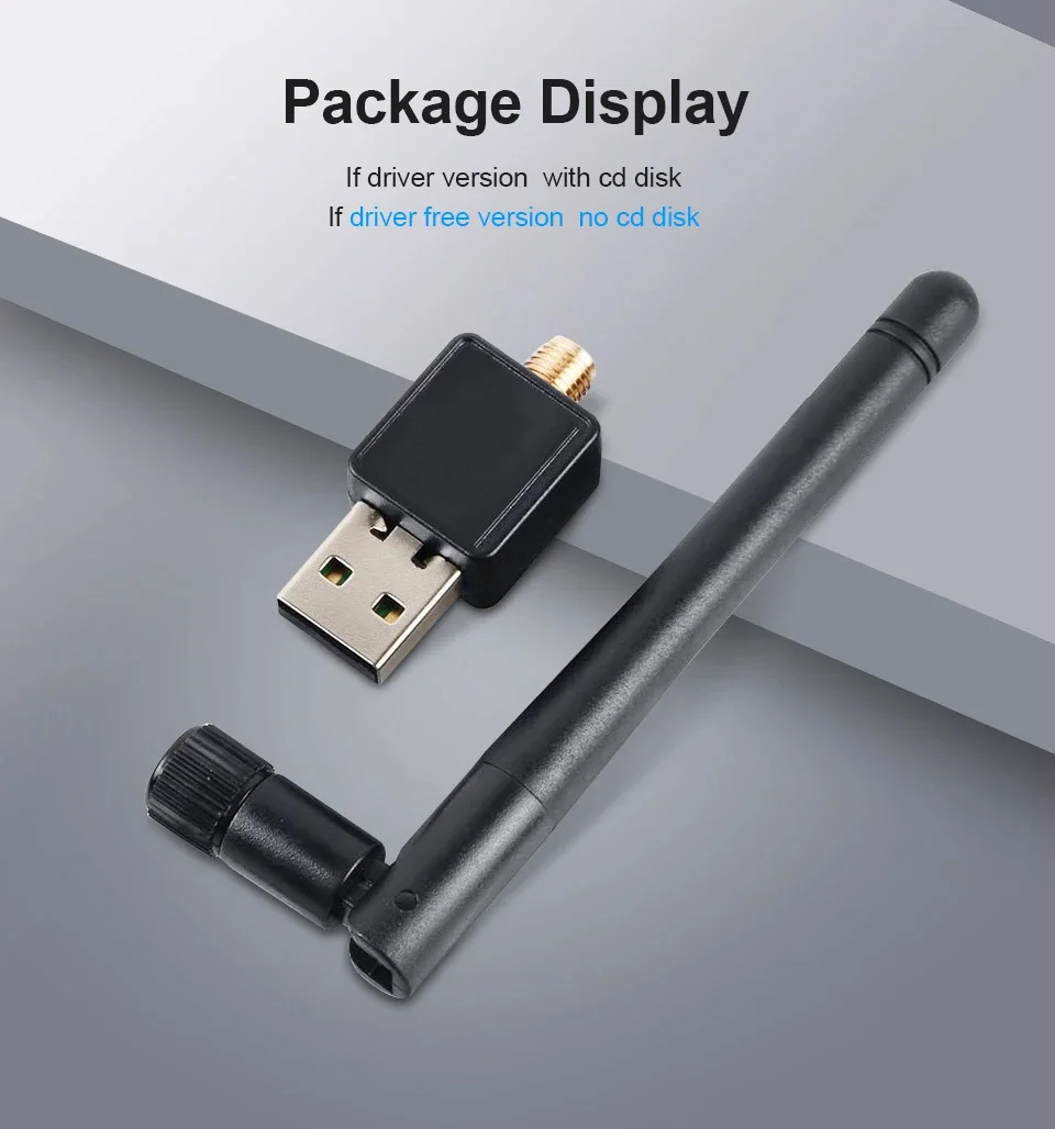 PC용 미니 무선 네트워크 카드, 와이파이 안테나 신호 리시버, USB, 150Mbps 어댑터, 2.4G, 802.11b, n, g, ac 네트워크 LAN 카드