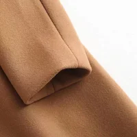 Men's Coat Solid Color Spring 2023 New Men's Suit Collar Mid-length Coat Simple Trench Coat Imitate Woolen Coat - Image 3