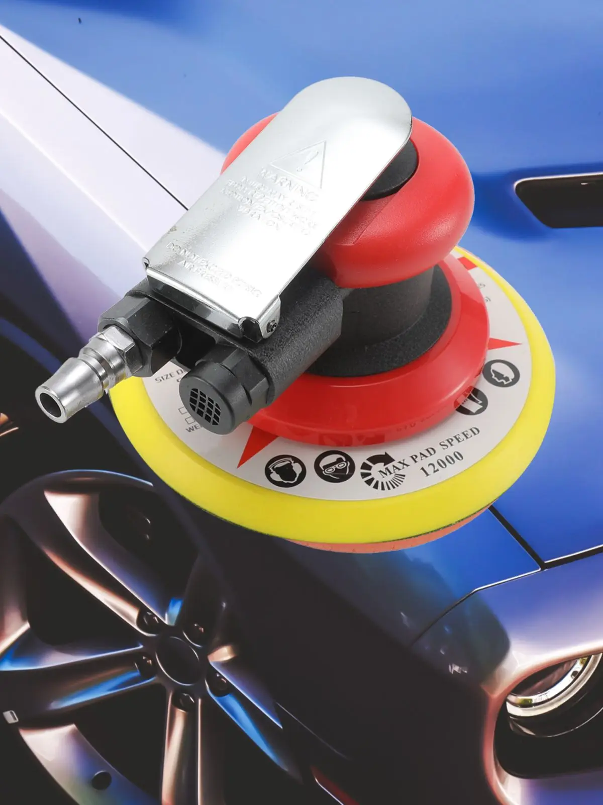 Polisseuse Orbitale Pneumatique 125mm - Vitesse Réglable 13500 Tr/min, Kit Complet Avec Abrasifs