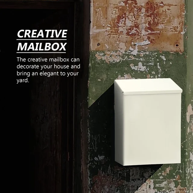 Falra Szerelhető Reteszelés Függőleges Postafiók Vintage Nagy Kapacitású Fém Post Levél Doboz A Ház Fali Dekorációja Piros - Image 6