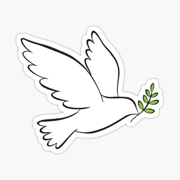 

Peace Dove With Olive Branch 5PCS Car Stickers for Kid Home Bumper Water Bottles Window Room Decor Decorations Living Room