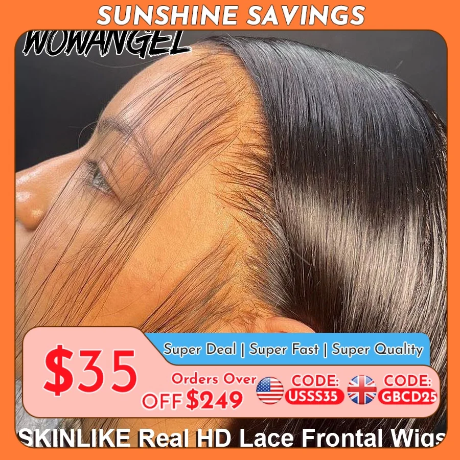 WOW ANGEL HD Lace Frontal Wig 250% 13x6 HD Lace Front Wig Straight Hair Invisible HD Lace Melt Skin HD Lace Front Human Hair Wig 1