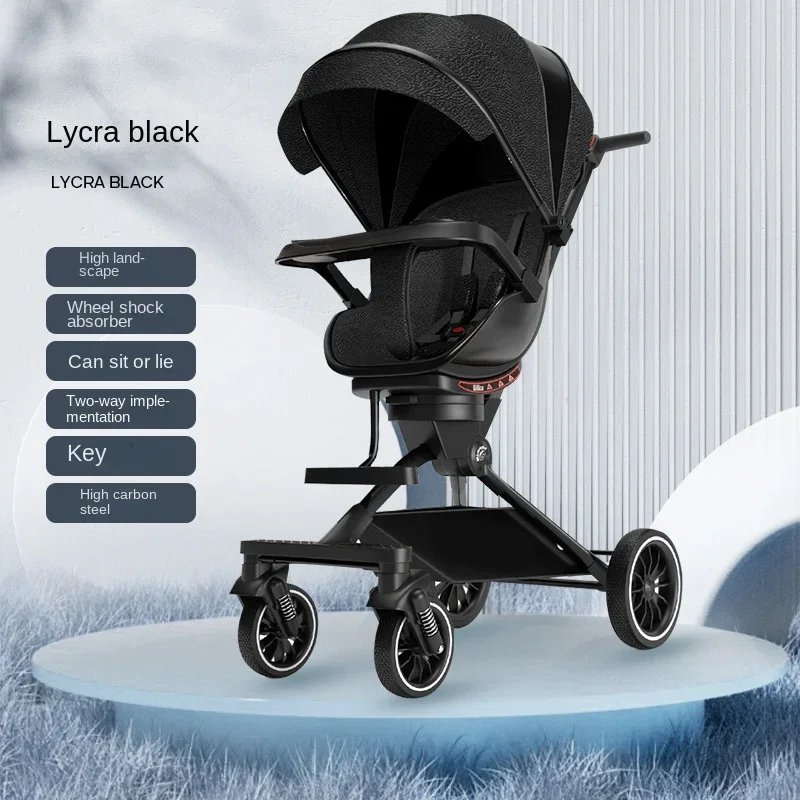 

Baby Stroller Lightweight Stroller Two-way Swivel Seat High Landscape Foldable Four-wheel Shock Absorption Newborn Stroller