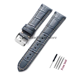 Elegant Leather Watchband Replacement - Universal Fit - 15mm (Blue)