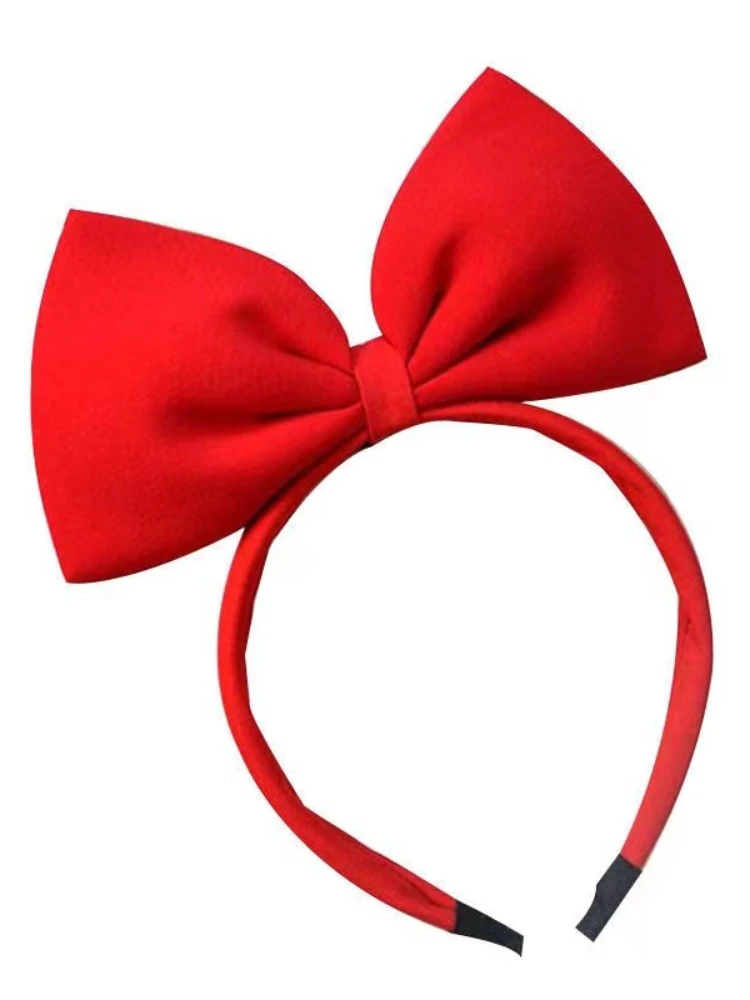 Festive Red Hair Bow Headband for Girls - Fabric Hair Accessory for Parties and Celebrations