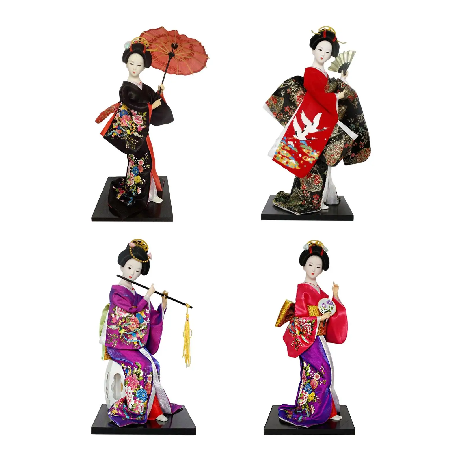 30cm Japanese Geisha Doll Asian Geisha Resin Miniature Figurines Sculpture for