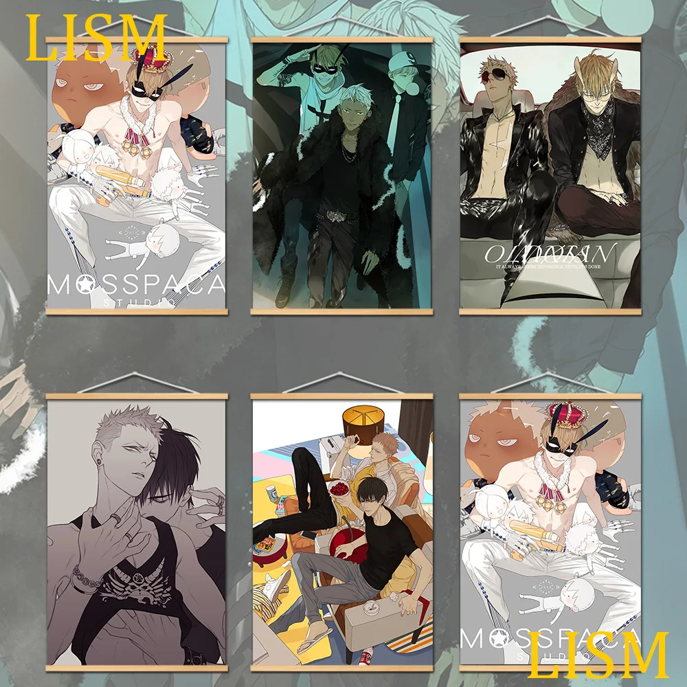 

19 Days Old Xian Anime poster Manga Wall canvas painting Solid Wood Hanging Scroll for posters wall decor