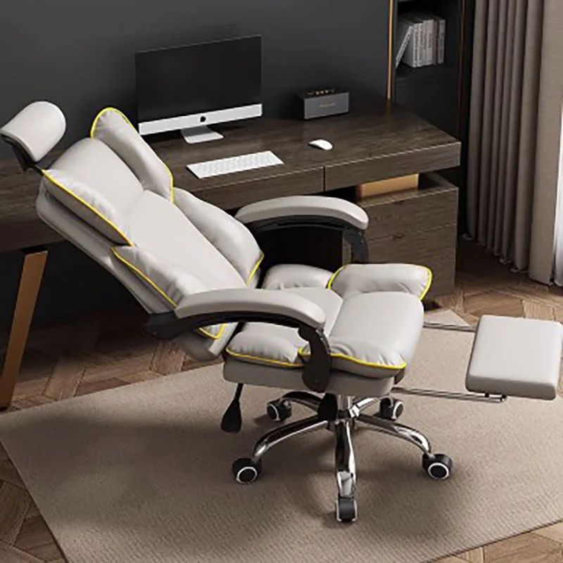 

Luxury leather office chair, foot rest cushion wheel, mobile backrest chair, computer learning Sillas De Oficina office