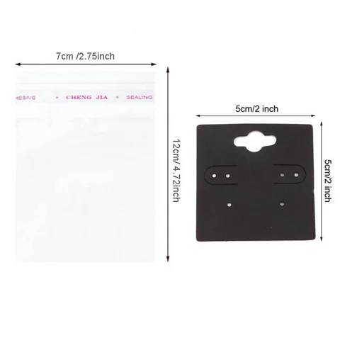 sets Kraft Paper Cards Jewelry Necklace Earring Display Holder with Self Adhesive OPP Bags Personal Business Retail Packaging