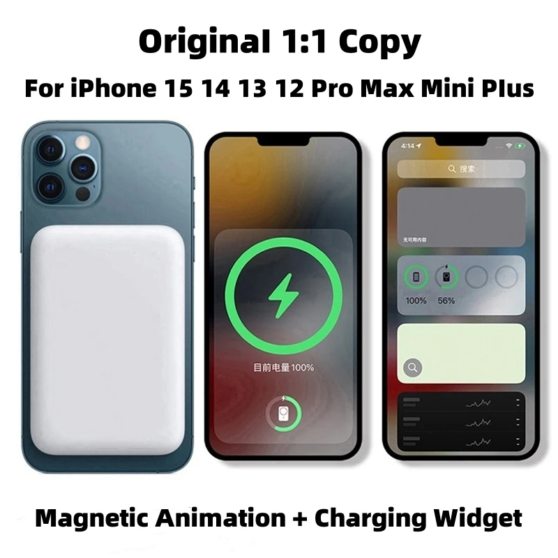 10000mAh New Original 1:1 Macsafe Power Bank Magnetic Wireless Powerbank For iPhone 15 15Pro Max 15Plus Type C External Battery