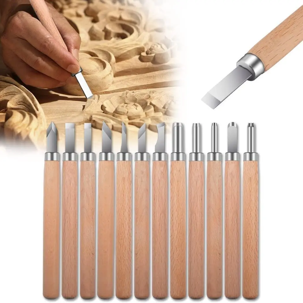 Wood Carving Tools Kit Hand Chisel Engraving Knife Set Carbon Steel Wooden Sculpting Tool for DIY Sculpture Carpenter Experts |