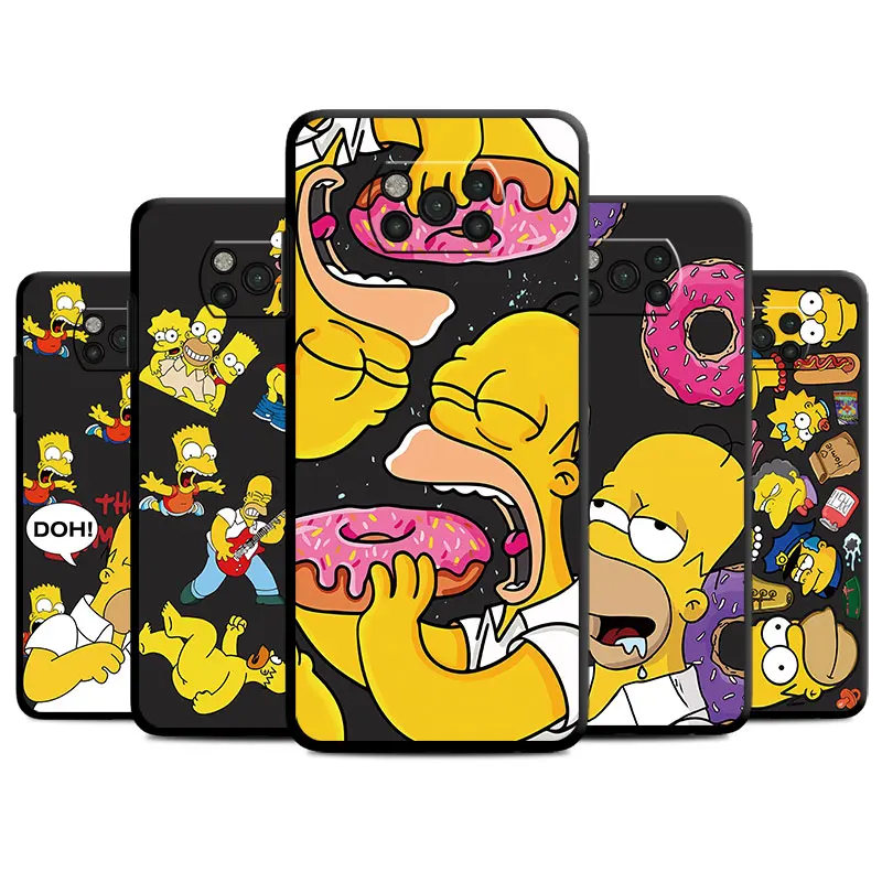 Homer Jay Disney The Simpson Custodia Per Telefono Per Xiaomi Poco X3 Nfc F5 C40 X4 Gt Mi 11 Lite 12 Pro 10T 13 10C Soft Funda Black Cover