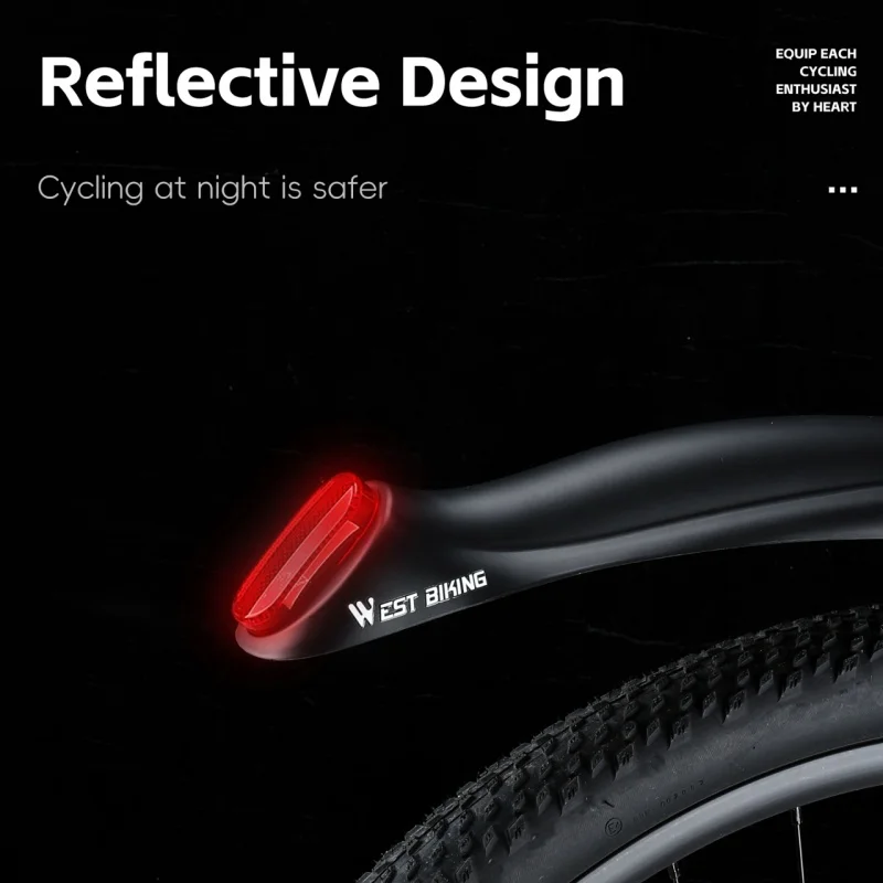 WEST BIKING 26/27.5in Bicycle Mudguard Wings Quick Disassembly Mtb Front Rear Mudguard Protect Against Splash Water Bike Parts bicycle fender