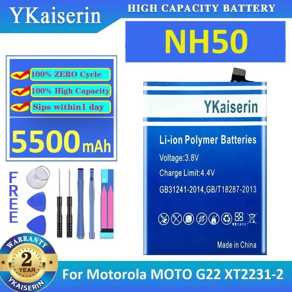Batteria per telefono cellulare ecologica NH50 5500Mah ad alta compatibilità per Motorola Moto G22 XT2231-2