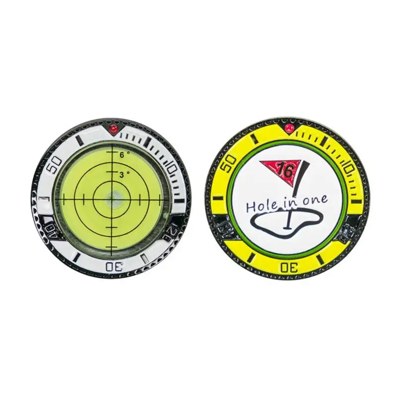 Golf Ball Marker Level Golf Hat Clip Ball Marker With High Precision Level Sure Putt Pro Green Reading Aid Poker Chip Style