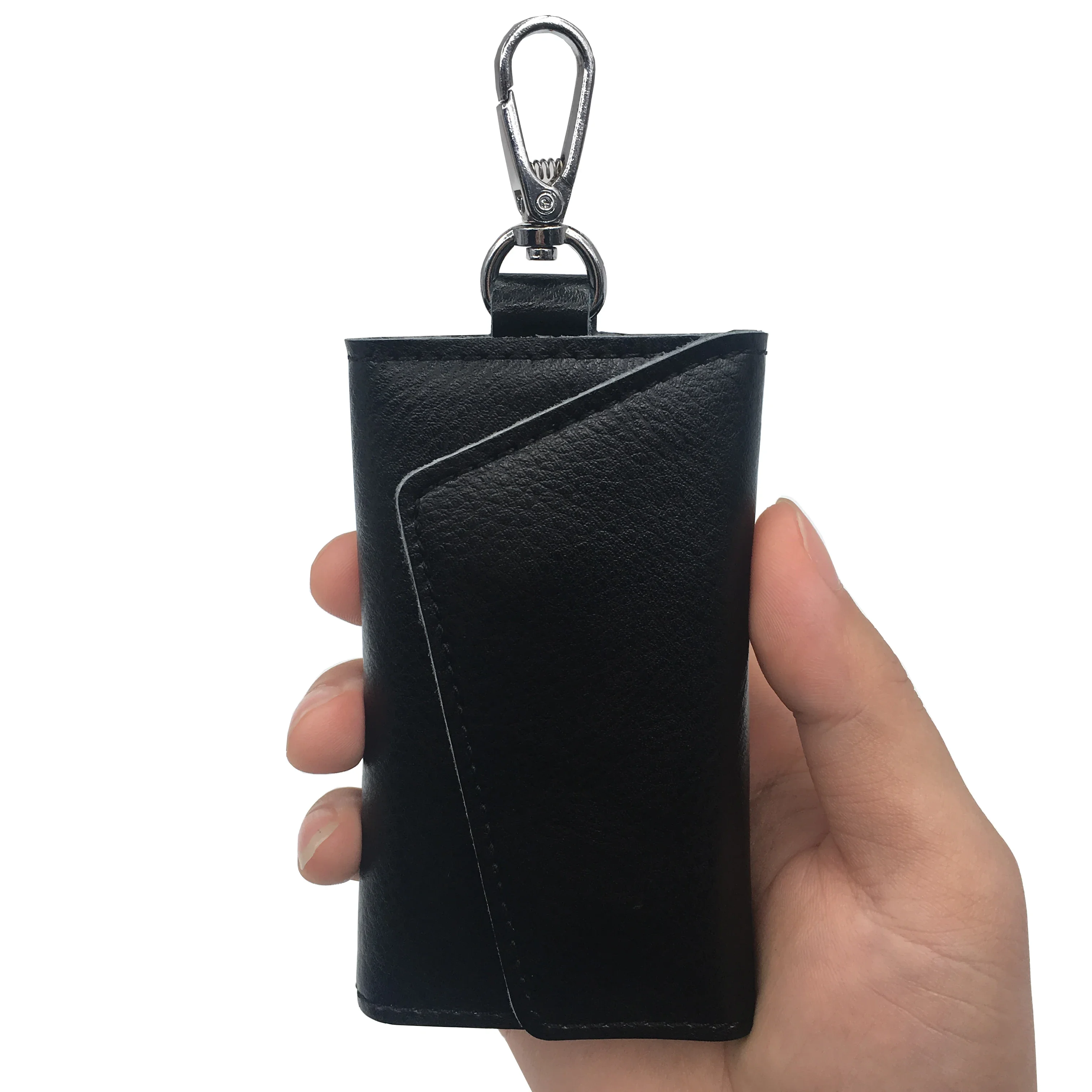 Key Holder Wallet Pu Leather Unisex Solid Key Wallet Organizer Bag Car Housekeeper Card Holder Keychain