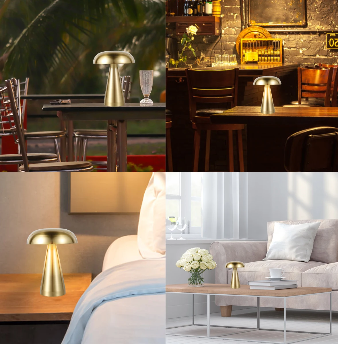 Mushroom Table Lamp Portable Cordless LED Desk Light Touch Control Night Light 3 Color Dimming Bedroom Living Room table lamp led night lamp