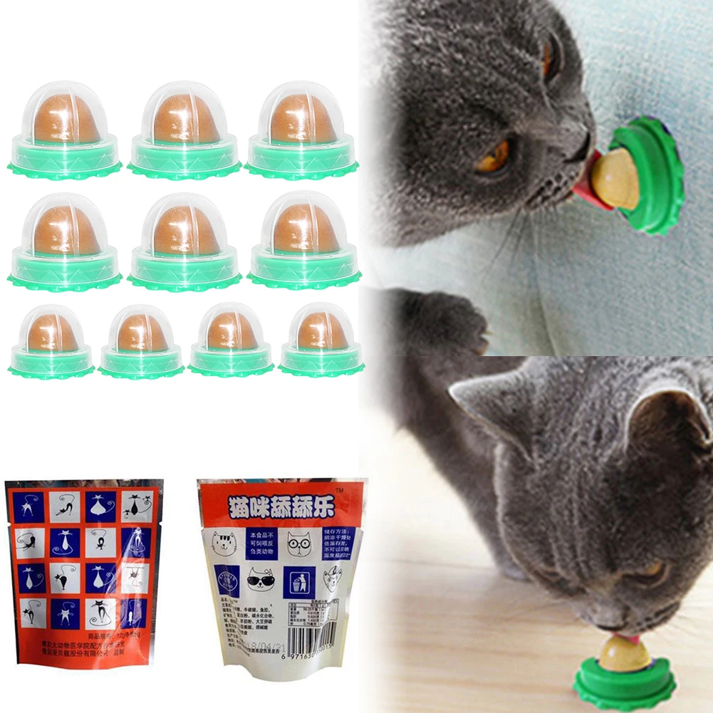 5/10Pcs Cat Nip Treats Healthy Nutrition Lickable Pet Catnip Cat Snacks Candy Ball for Help Digestion