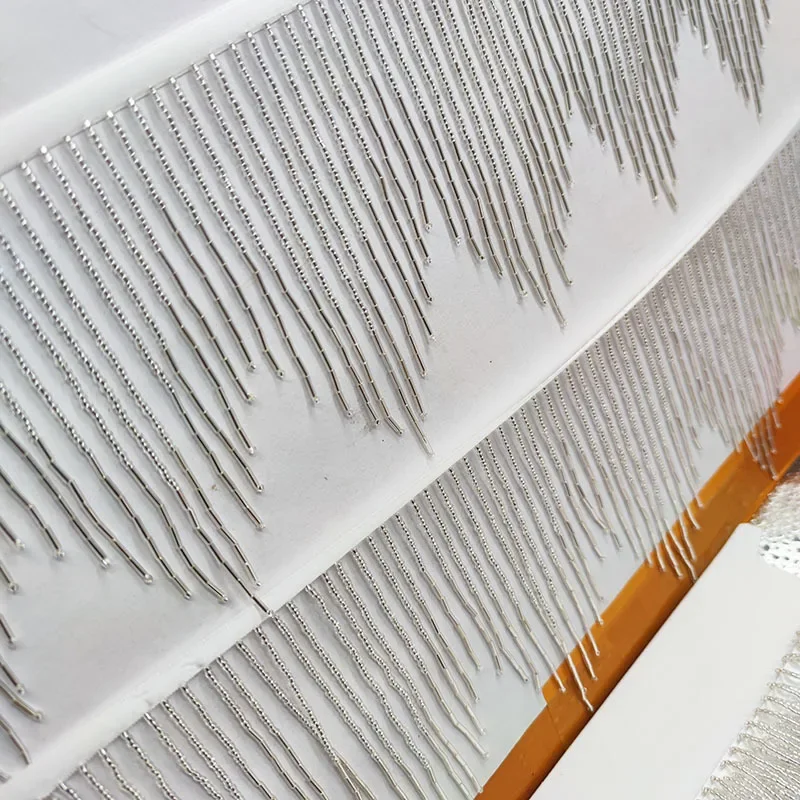 1야드 레이스 트림 퍼플 화이트 비즈 튜브 13cm 태슬 의류 액세서리 웨딩 이브닝 드레스 댄스 의상 프린지 장식