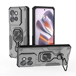 Rugged Armor Heavy Duty Hard Case with Metal Kickstand - Durable Protection and Functionality - Moto S50 (Black)