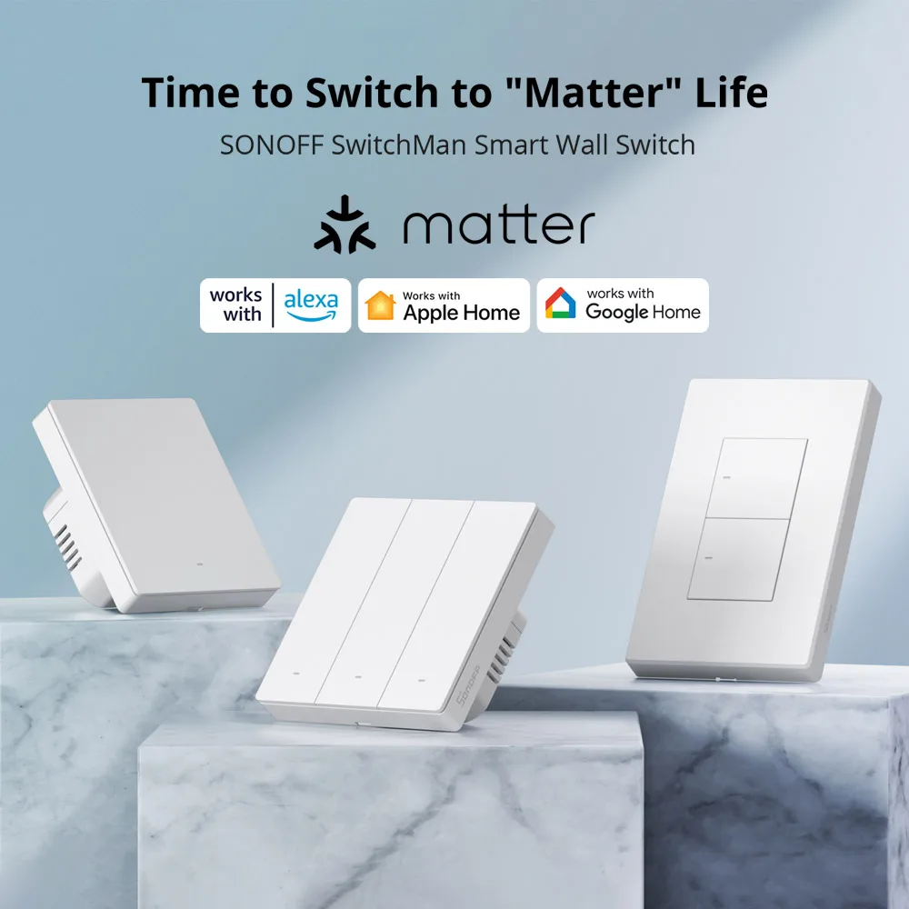 M5 Matter Smart Wall Switch Two-way ESP32 EWeLink-Remote Switchman Voice Control