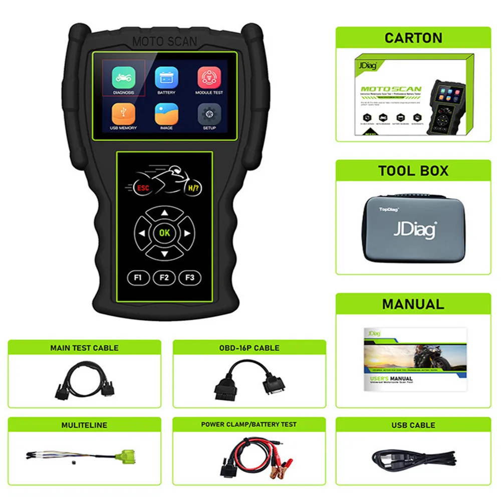 JDiag M100 Pro Motorcycle Scanner D87 D88 Function Diagnostic Tool