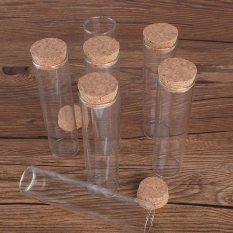 40pcs/lot 22*120mm 30ml Transparent Clear Bottles With Cork Stopper Food Grade Glass Vials Jars Storage Bottles Test Tube Jars
