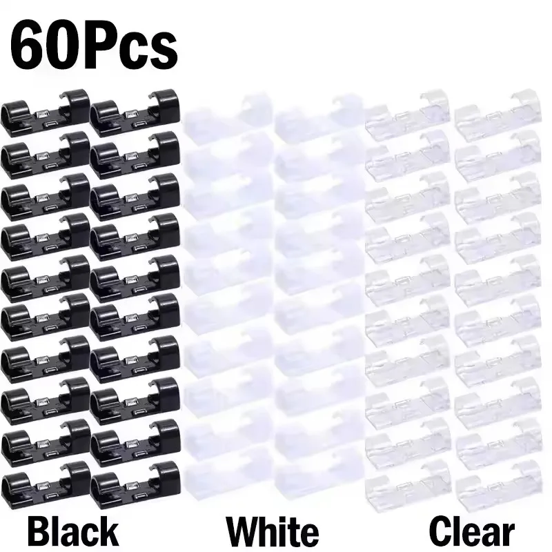 Self-Adhesive Cable Clips Organizer for Home, Office, and Car