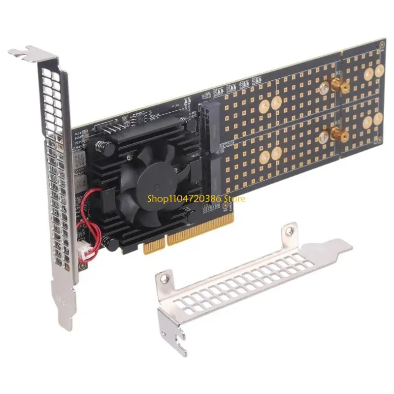K0EA 4 채널 NVMe 확장 카드 활성 냉각 솔루션 PCIe3.0 인터페이스 하드웨어 수준 SSD는 도구가 필요 없는 설치를 지원합니다.