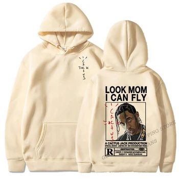 LOOK MOM I CAN FLY Travis Scott Hoodie Men Fashion Coat Boys Hoodies Hip Hop Rapper Sweats Pullovers Cactus Jack Hoodies Women 1