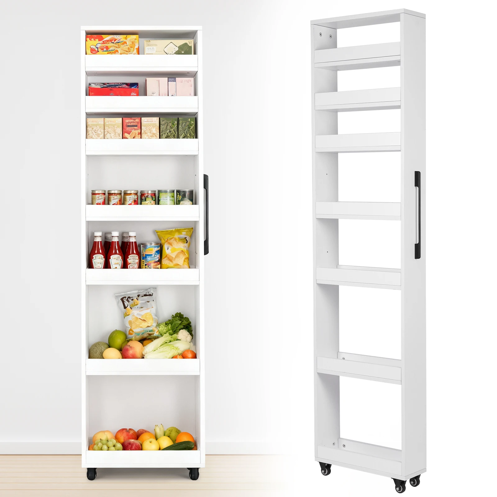 Thickened Plate Utility Cart Space-Saving Unit Organizer Trolley Large Capacity For Bakers Closet Pantry Dining Room