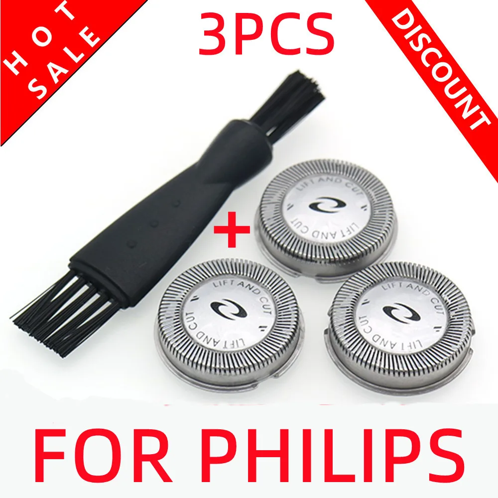3Pcs Replacement Razor Blade Shaver Head for Philips HQ3 HQ4 HQ54 HQ56 HQ55 HQ851 HQ912 HQ136 HQ6900 HQ6940 HQ6868 HQ6970 hq850 shaver charger cord fit for philips hq850 hq912 hq913 hq914 hq915 hq916 hq988 electric shaver razor adapter power shaver